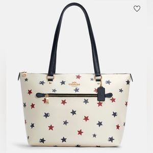 Coach Gallery Tote With Americana Star Print